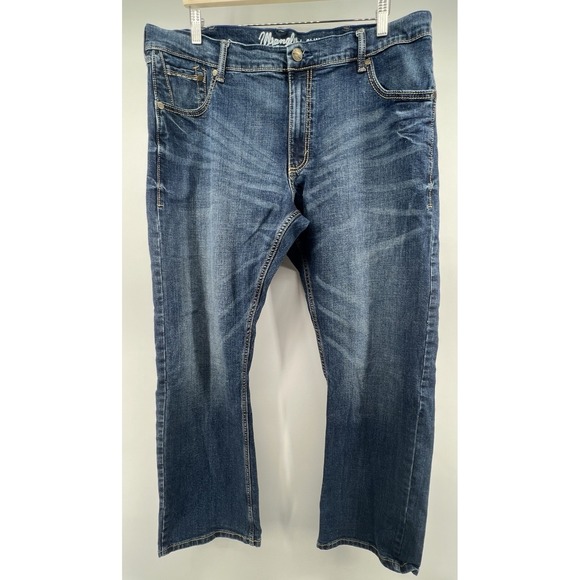Wrangler Other - Wrangler Retro Slim Boot Jeans Tagged 38/34 Actual 40/33 Mid Wash Cowboy